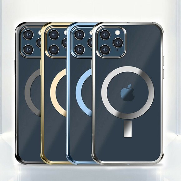 Clear MagSafe Case for iPhone 12 Pro max Mini Color Ring Magnetic Cover Black - Picture 3 of 17